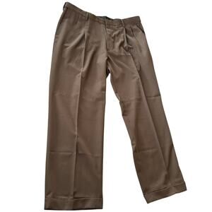 NWT Haggar casual men’s pants 40 x 31 Mynx Gabardine expandable waist brown